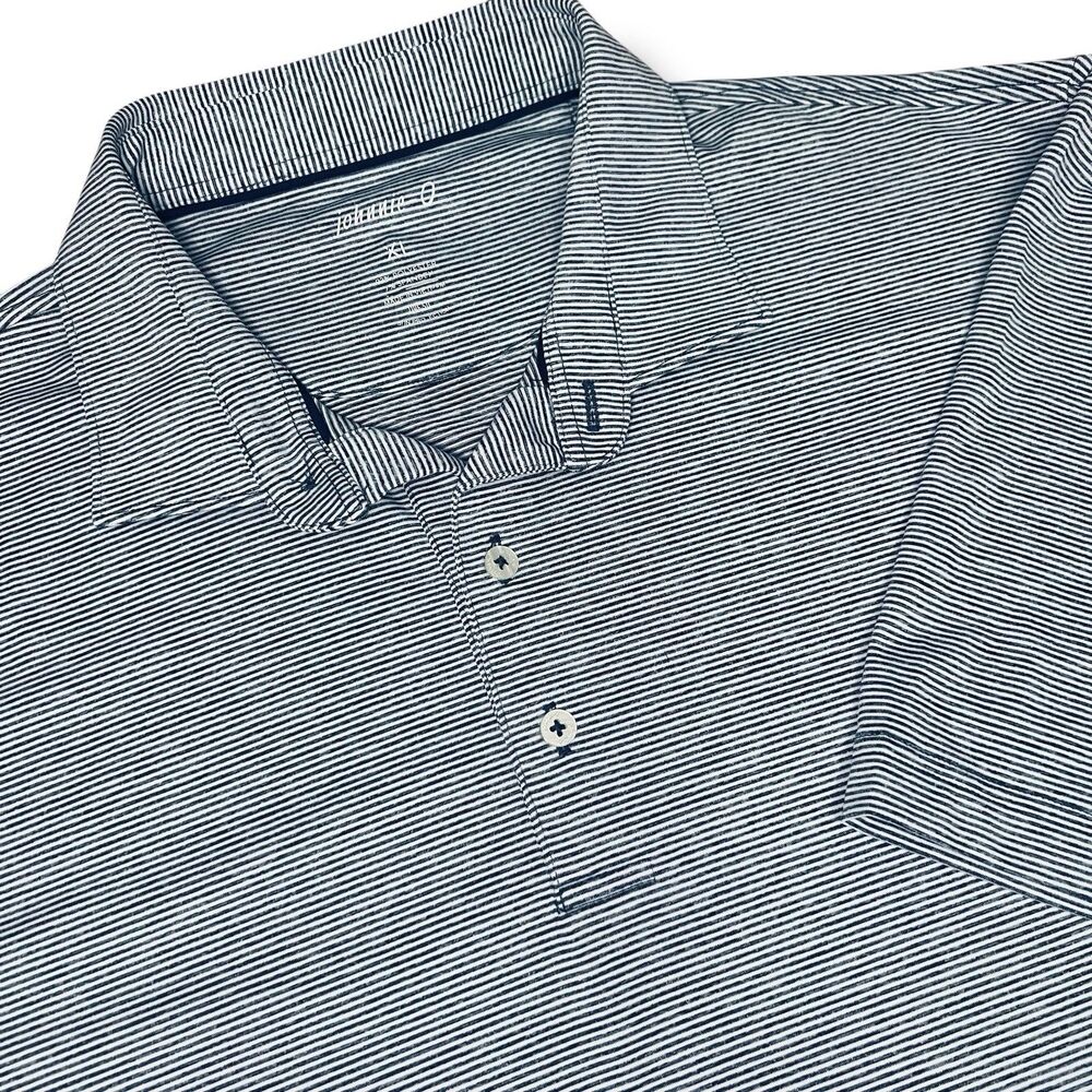 Johnnie-O Polo Shirt Mens XL Blue Striped‎ Performance